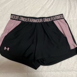 Under armor pink and black shorts